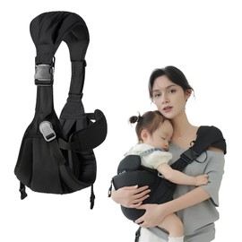 Baby Carrier Anti-Reclining Baby Waist Stool High Waist Support Design Suitable for Babies Under 25 KG (Black)