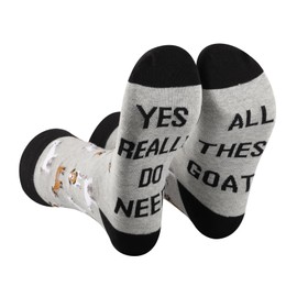 1 Pairs Funny Goat Sock Goat Lover Gift Goat Related Gift Goat Tube Sock Yes I Really Do Need All These Goats Sock (Cotton, THESE GOATS sock ca)