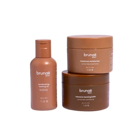 Brunae Body Bronzed Trio Bundle - Moisturiser, Tanning Oil, & Intensive Tanning Balm for Deeper, Faster Tan
