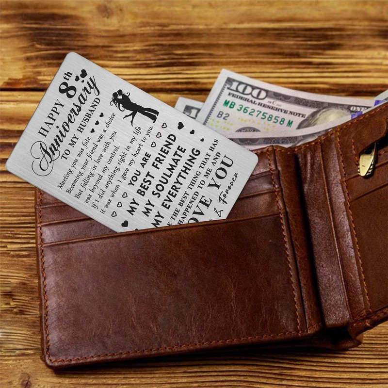HYHYDHP 8th Anniversary Card Gifts for Husband - Happy 8