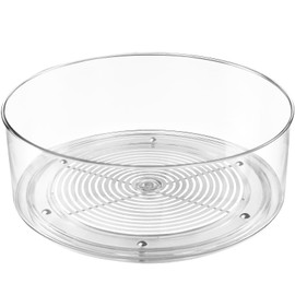 Slow Slog Refrigerator Lazy Susan, Round Clear Turntable Organizer, Plastic 360 Degree Rotating Lazy Susan for Fridge, Food Storage Container for Kitchen,1pcs