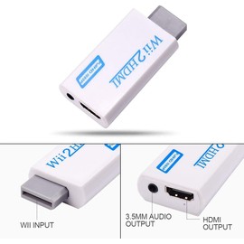HDSUNWSTD Wii to HDMI 1080P Converter Wii2HDMI Adapter 3.5mm Audio Video Output Full HD 1080P Output