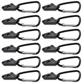 JianLing 12-Piece Small Tarp & Awning Clamp Set - Crocodile Tent & Awning Clamps with Jaw Tent Snaps for Camping Canopy Tarps, Caravan