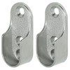 Oval Wardrobe Rail END Supports Rail Brackets 3 Hole 15mm