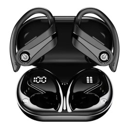 New YYK-Q63 Wireless Earphones Waterproof TWS Earbuds Hifi Sound Ear Hook Business Sports Wireless Running Earphonescolor: Black, model number: YY-Q63-3