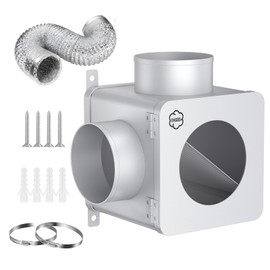 DHGBD 90° Dryer Lint Trap – Indoor Secondary Lint Trap for Dryer with 4" x 8FT Vent Hose, Dryer Duct Lint Trap Box & Stainless Filters, Dryer Lint Catcher for Electric & Gas Dryers(Metal)