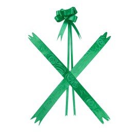 Decorative Pull Bow Gift Ribbons, Pink Blue Red, Rose Pattern, 20cm x 4.5cm, Party Wedding Gift Wrapping, Pack of 2 (Green)