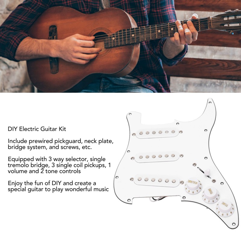 DIY Electric Guitar Kit with Prewired Loaded Pickguard Bridge System