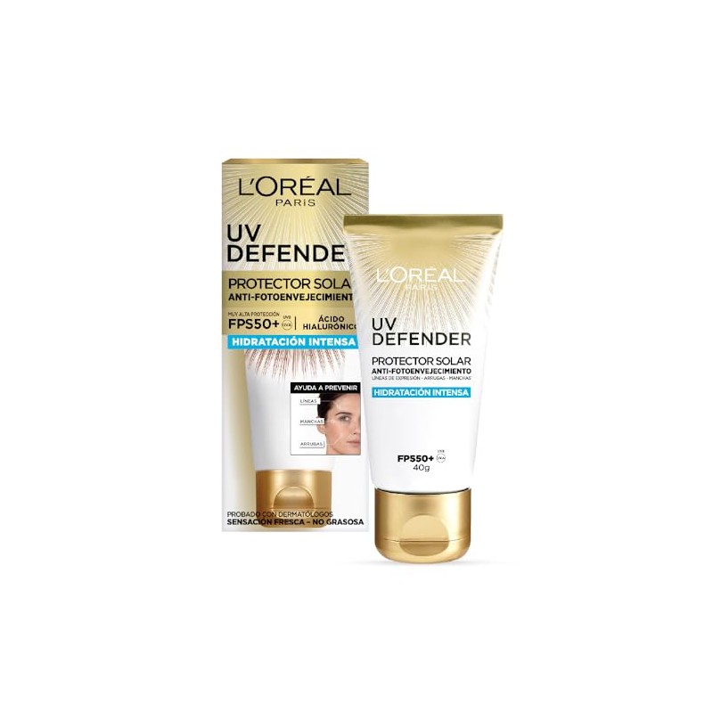 L'Oréal Paris Protector Solar Diario FPS50+ UV Defender Hidratación Intensa,