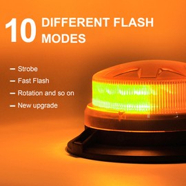 AnTom Rotating Beacon, 12V-24V Yellow LED with Magnetic and 3 Metre Cable for Forklift Tractor Golf Cart UTV Trailer SUV Upgrade