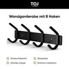TOJ Living Wall Coat Rack, 30 cm, 8 Hooks, Coat
