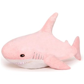 Herfair Plush Toy Whale Shark Large Cuddly Toy Soft Plush Toy Hug Pillow Animal Cushion Decorative Cushion Comfortable Sleeping Pillow for Children Adults Birthday Gifts (Pink, 26 cm)