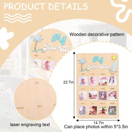 My First Year One Year of Photo Board,The Big One Surf First Birthday Decor
