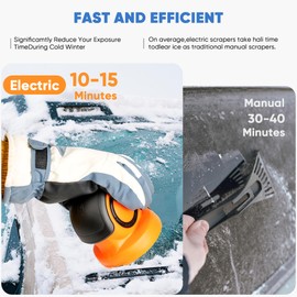 Yanbaozi Electric Ice Scraper Wireless, Ice Scraper Car with Rotating Disc, Time-saving, Portable Hand Snow Scraper for Ice, Snow, Frost