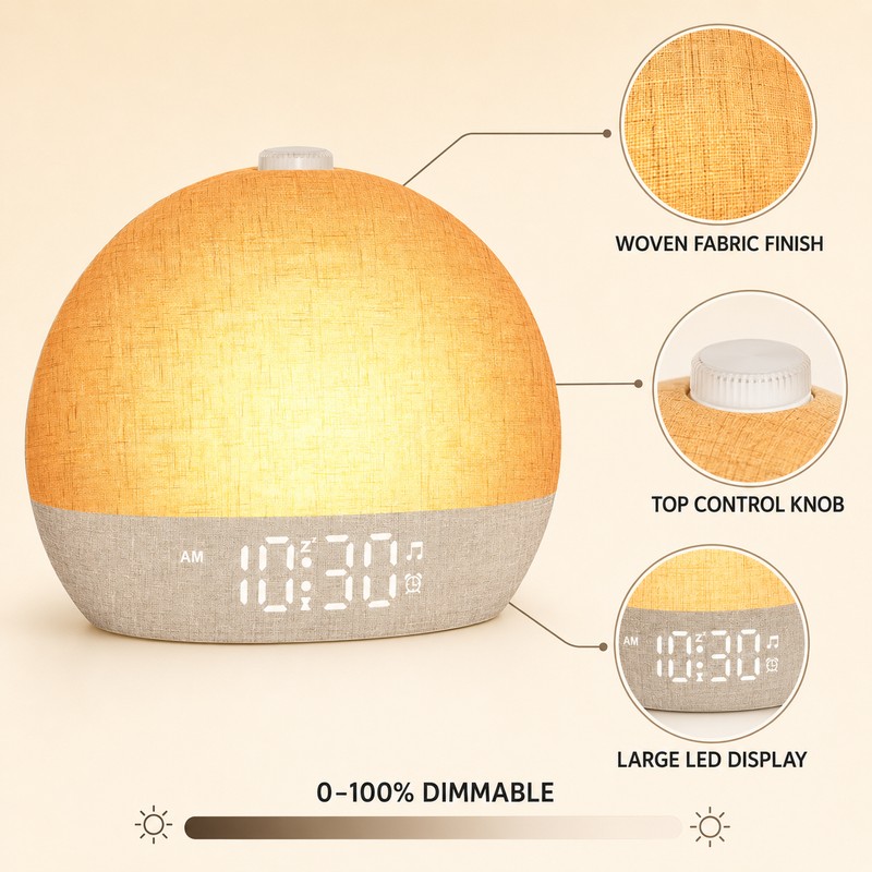Sunrise Alarm Clock with 30 Soothing Sounds, White Noise Machine,