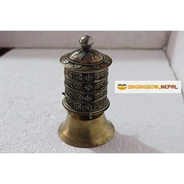 6" Table Top Copper Brass Tibetan Buddhist Om Mani Padme Hum Prayer Wheel Hand Crafted in Nepal