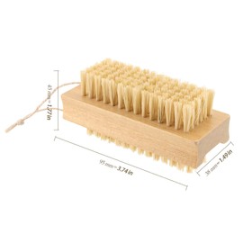 HEIHAK Nail Brush Wooden Double Sided Stiff Fingernail Brush with Hanging Rope Nail Cleaning Brush for Hand, Fingernails, Toenails, 4 Pieces