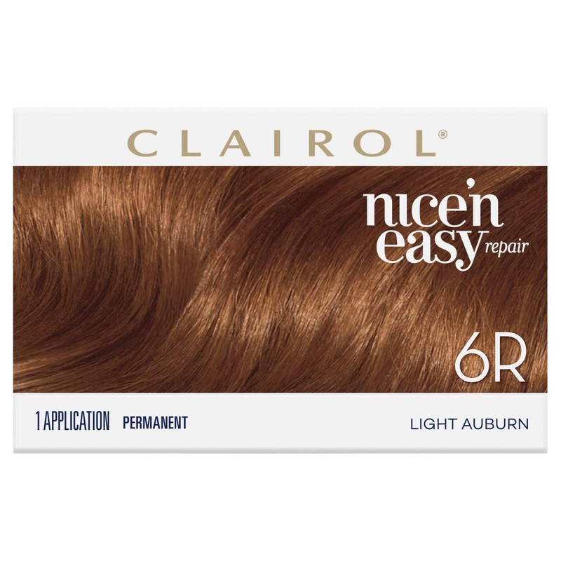 Clairol Nice'n Easy Repair Permanent Hair Colour, 6R Light Auburn,