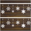 com-four® 2x winter decorative garland - decorative ribbon with snowflakes
