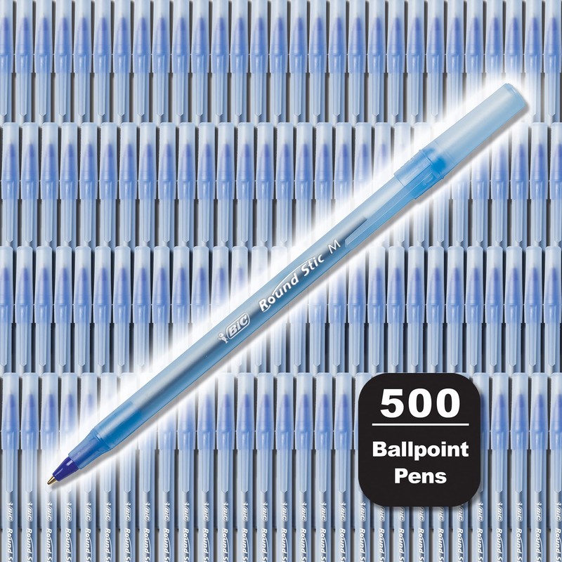 BIC Round Stic Medium 500CT BLU