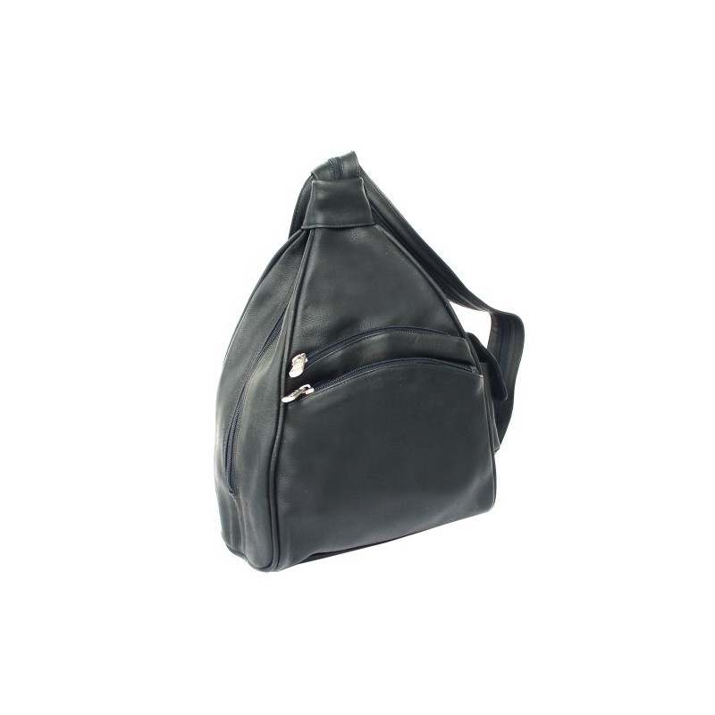Piel Leather Two-Pocket Sling, Black, One Size