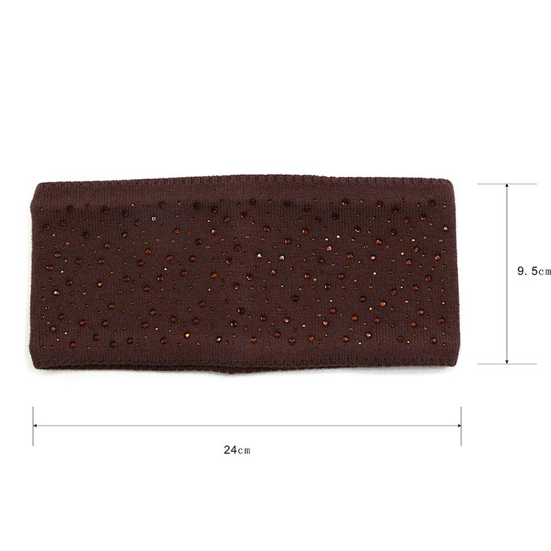 AnJuHoPa Headband with Rhinestones, Earmuffs with Soft Fleece Lining, Winter