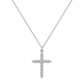 GWAWG Cross Necklace for Women Silver Necklace with Cross Pendant Silver Cross Necklaces for Women Trendy Jewelry Gifts for Women Girls 4K Gold Plated Cross Necklace Cross Pendant Gold Necklaces