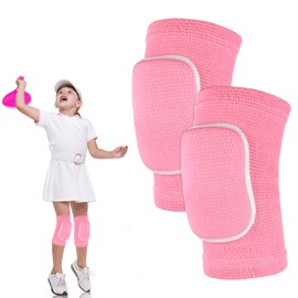 Knee Pads for Children, Knee Pads Dancing Children, Thickened Sponge Volleyball Knee Pads, Anti-Slip Sports Knee Support Youth Girls, Elastic Soft Knee Pads for Dance, Yoga, Running (Pink)