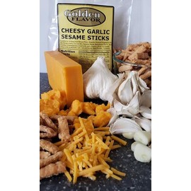 Golden Flavor - Cheesy Garlic Sesame Sticks - 12 oz bags (10 Pack)