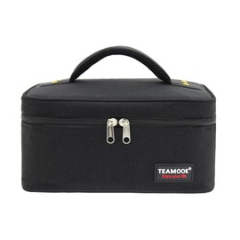 TEAMOOK Lunch Bag Insulated Lunch Box for Adults Men and Women,Leakproof Waterproof Cool Bag with Soft Handle En-Large 5.8L Solid Black