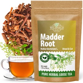 1.8 oz. Dried Madder Root Herb Tea (Rubia Tinctorum) Dried Cut Madder Roots Herbal Tea - 50g