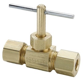 Parker NV105C-5 Brass Needle Valve, Compression to Compression, 5/16 in