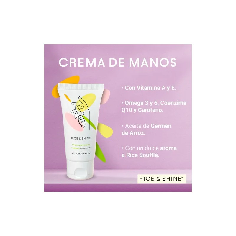 Rice&shine Crema De Manos Hidratante Con Aceite De Arroz50ml