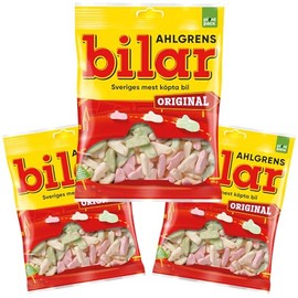 3 Bags x 125g of Ahlgrens Bilar Original - Swedish - Chewy - Marshmallow - Cars - Candies - Sweets