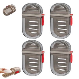 4 Pcs Travel Soap Case, Transparent Black Soap Holder Travel Portable & Leak-Proof for Shower Gym Camping