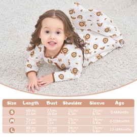 Sleep Sack Long Sleeve 3 Pack 100% Cotton Baby Wearable Blanket Long Sleeve Sleeping Sack for Infant 0-18 Months (Giraffe + Gray stars +Lion, 6-12 Months)