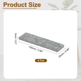 uxcell Felt Furniture Pads, 6Pcs 3.94" x 0.98" Adhesive Backed Felt Non-Slip Anti-Scratch Chair Leg Protectors for Protecting Hardwood Floor, Grey