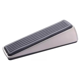 Aretro Heavy Duty Anti Slip Door Wedge Stop Satin Nickel Stainless Steel Effect Rubber Stopper Doors Floors Security Stop Slamming Doors