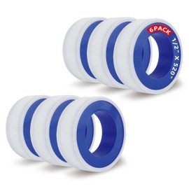 ALLICAVER 6 Rolls Premium Plumbers Tape, 1/2" x 520" Teflon Tape, PTFE Thread Seal Tape, High-Density Thread Sealant, for Shower Head, Water Pipes DIY Plumbing Accessories