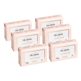 Fer à Cheval Marseille Soap Gentle Perfumed Soap Bar Set of 6, Rose Petals Scent, 125 g/4.41 oz, Hypoallergenic, Made in France