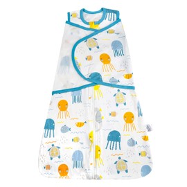 MooMoo Baby Newborn Swaddle Blanket, 0.5 Tog Transition Swaddle Sleep Sack, Cotton Baby Swaddle Wrap 0-6 Months Jellyfish