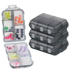 10 Grids Pill Cases Small Pill Organizer Box Weekly Travel Pill Organizer Portable Pocket Pill Case Holder Plastic Waterproof Container Box for Purse Pills Vitamin Fish Oil Daily Travel Use (4 Pieces)