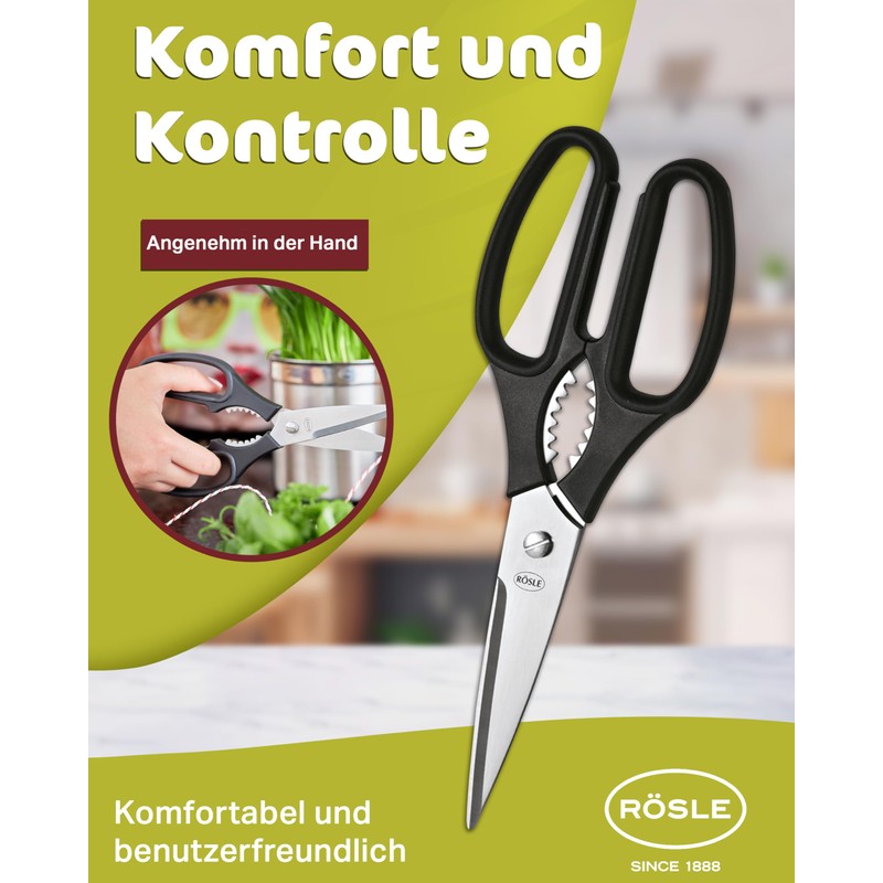 Rosle Scissors, for the Kitchen, for Cooking, Stainless Steel Blade,