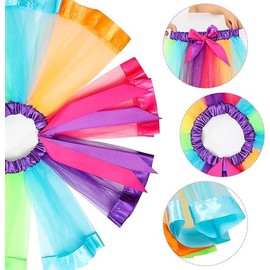 Sucrain Girls Rainbow Tutu Skirt, Colorful Layered Tulle Tutu Skirt Princess Ballet Tutu Skirt Dress Up