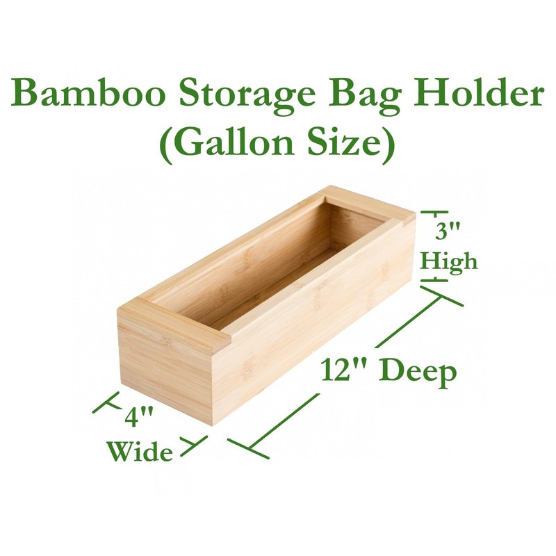 Lipper International Bamboo Storage Bag Organizer Holder and Dispenser for