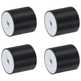 sourcing map 4Pcs 40 x 40mm M8 Thread Female Rubber Mounts, Vibration Isolators, Replaces Anti Vibration Pads Flat Silent Block Base Block