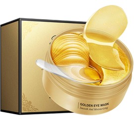 60 Pcs Gold Avocado & Collagen Under Eye Patches, Anti-Wrinkle & Anti-Aging Treatment for Dark Circles, Puffiness, and Eye Bags, Cooling Gel Masks for Women