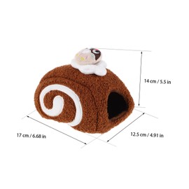 Levemolo Warm Hamster Bed Cozy Cotton Nest for Small Animals Cute Roll Design Hideout House Comfortable Winter Shelter for Hamsters Durable and Functional Hideaway for Pets