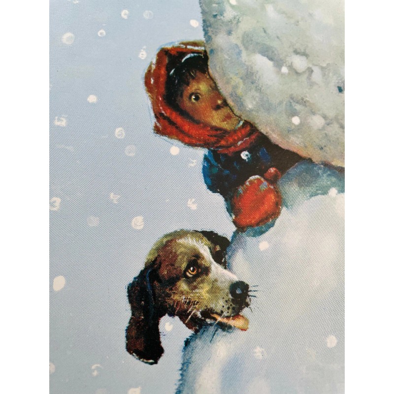 Norman Rockwell - Snow Sculpturing - Brown & Bigelow Print