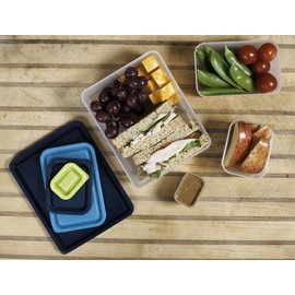 Reusable Lunch Containers - Set of 4 Microwave Safe, Meal Prep Stackable Nesting Containers, Pack Food, Snacks & Sauces in Leak Proof Compartments w/Lids, Easy to Clean, Bento Boxes